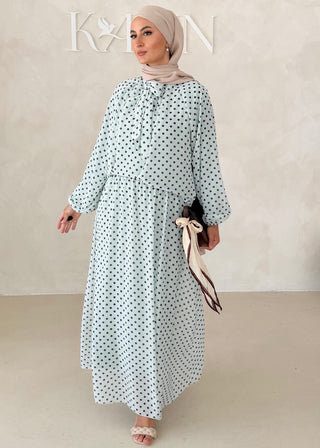 Gepunkteter Chiffon Zweiteiler