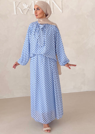 Gepunkteter Chiffon Zweiteiler