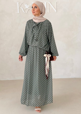 Gepunkteter Chiffon Zweiteiler