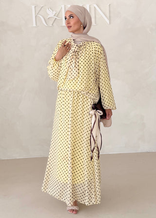 Gepunkteter Chiffon Zweiteiler
