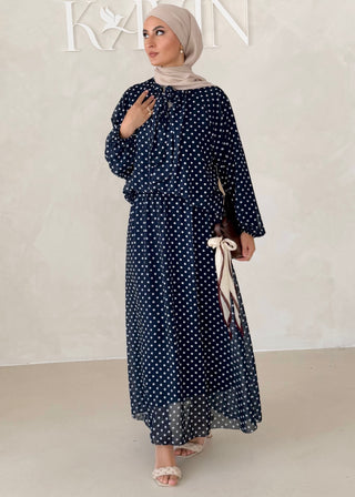 Gepunkteter Chiffon Zweiteiler