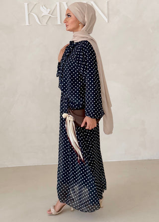 Gepunkteter Chiffon Zweiteiler