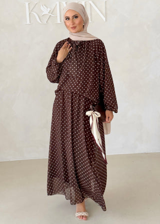 Gepunkteter Chiffon Zweiteiler