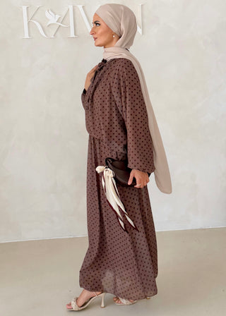 Gepunkteter Chiffon Zweiteiler