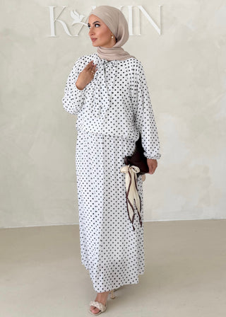 Gepunkteter Chiffon Zweiteiler