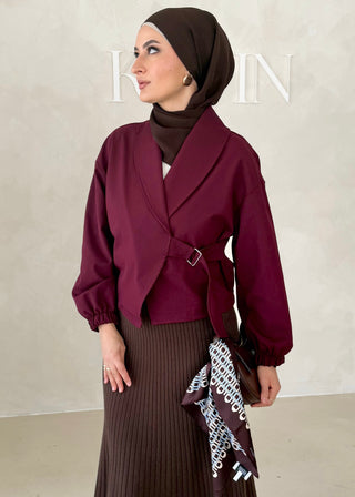 Short Jacke mit Gürteldetail