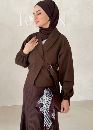 Short Jacke mit Gürteldetail