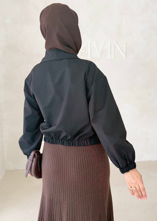Short Jacke mit Gürteldetail