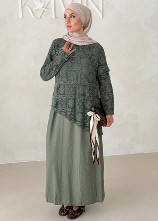 Kleid mit Spitzenoberteil (Zweiteilig)