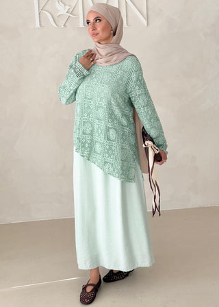 Kleid mit Spitzenoberteil (Zweiteilig)