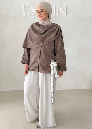 Short Jacke mit Schal