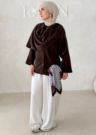 Short Jacke mit Schal