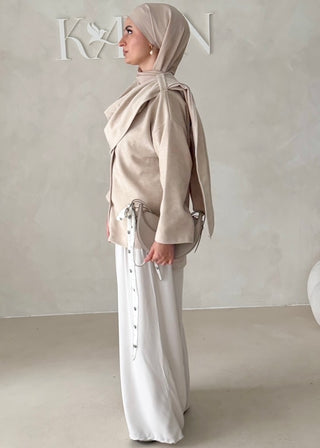Short Jacke mit Schal