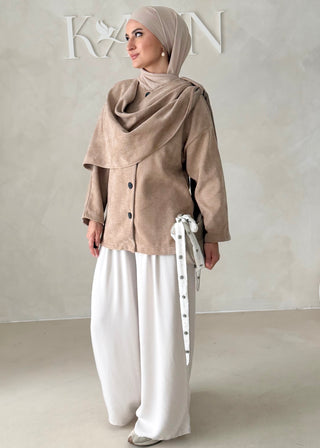 Short Jacke mit Schal