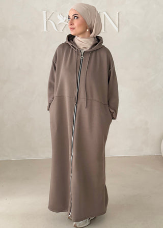 Langer Hoodie mit Reisverschluss
