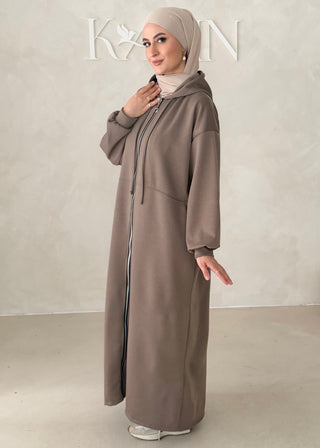 Langer Hoodie mit Reisverschluss