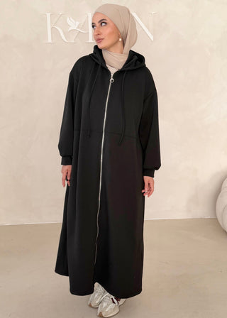 Langer Hoodie mit Reisverschluss