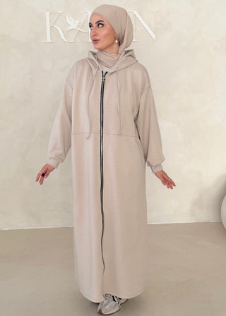 Langer Hoodie mit Reisverschluss
