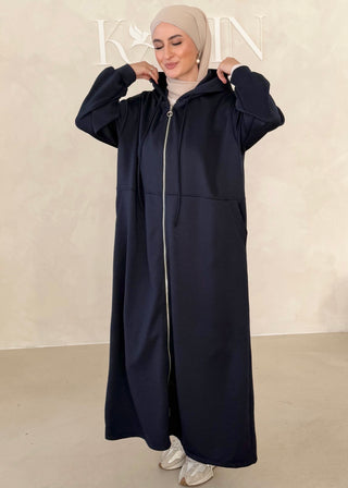 Langer Hoodie mit Reisverschluss