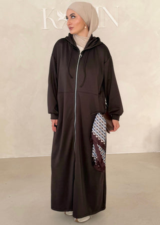 Langer Hoodie mit Reisverschluss