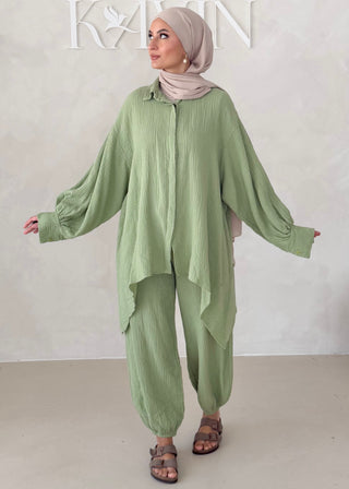 Musselin Zweiteiler BLUSE MIT HOSE