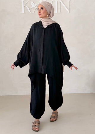 Musselin Zweiteiler BLUSE MIT HOSE