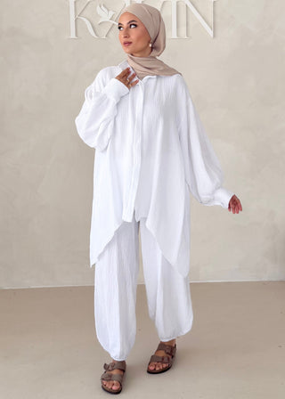 Musselin Zweiteiler BLUSE MIT HOSE