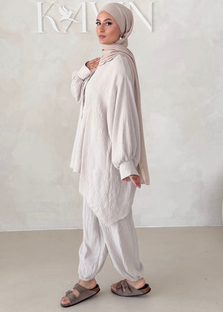 Musselin Zweiteiler BLUSE MIT HOSE