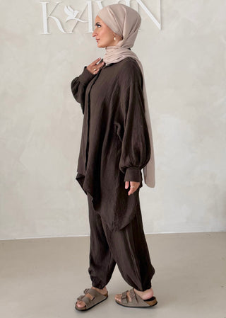 Musselin Zweiteiler BLUSE MIT HOSE