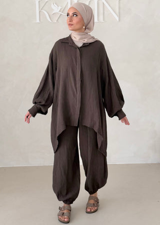 Musselin Zweiteiler BLUSE MIT HOSE