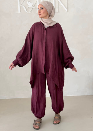 Musselin Zweiteiler BLUSE MIT HOSE