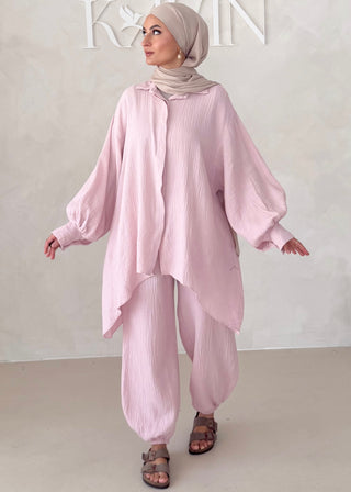 Musselin Zweiteiler BLUSE MIT HOSE