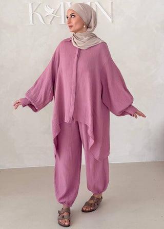 Musselin Zweiteiler BLUSE MIT HOSE