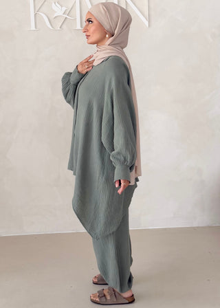 Musselin Zweiteiler BLUSE MIT HOSE