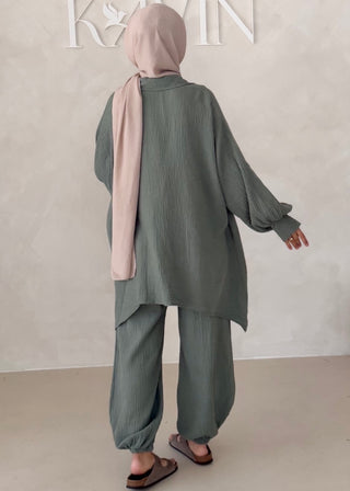 Musselin Zweiteiler BLUSE MIT HOSE