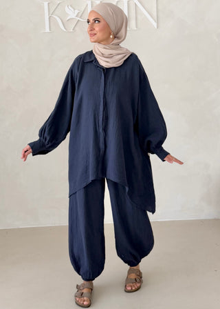 Musselin Zweiteiler BLUSE MIT HOSE