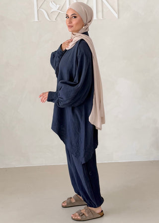 Musselin Zweiteiler BLUSE MIT HOSE