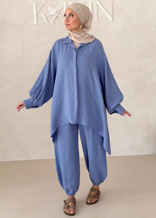 Musselin Zweiteiler BLUSE MIT HOSE
