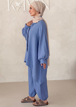 Musselin Zweiteiler BLUSE MIT HOSE