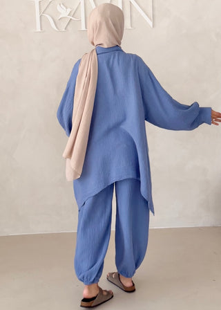 Musselin Zweiteiler BLUSE MIT HOSE