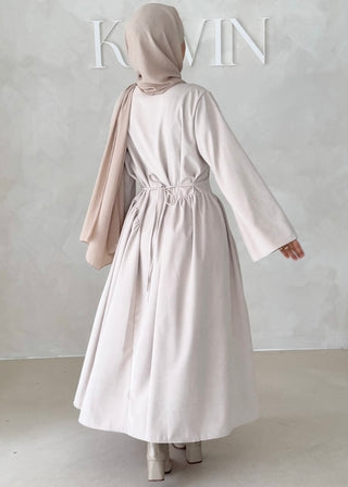Samt-Optik Kleid mit breiten Ärmeln