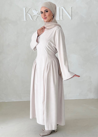 Samt-Optik Kleid mit breiten Ärmeln
