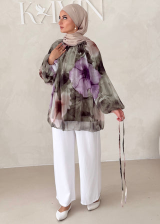 Geblümtes Chiffon OBERTEIL