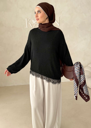 Pullover mit Spitze
