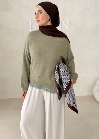 Pullover mit Spitze
