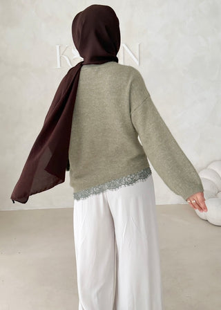Pullover mit Spitze