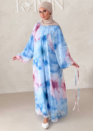 Geblümtes Chiffon Maxikleid