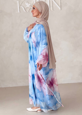 Geblümtes Chiffon Maxikleid