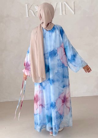 Geblümtes Chiffon Maxikleid