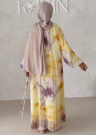 Geblümtes Chiffon Maxikleid